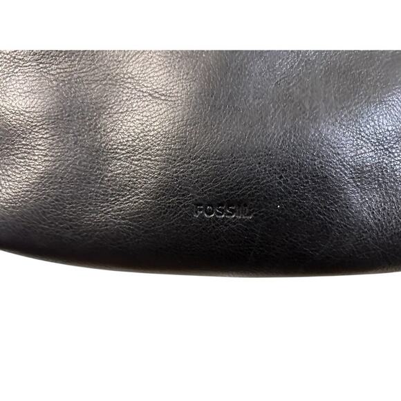 Fossil Maya Black Pebble Leather Small Flap Crossbody Bag Adjustable Strap Purse - Picture 7 of 16